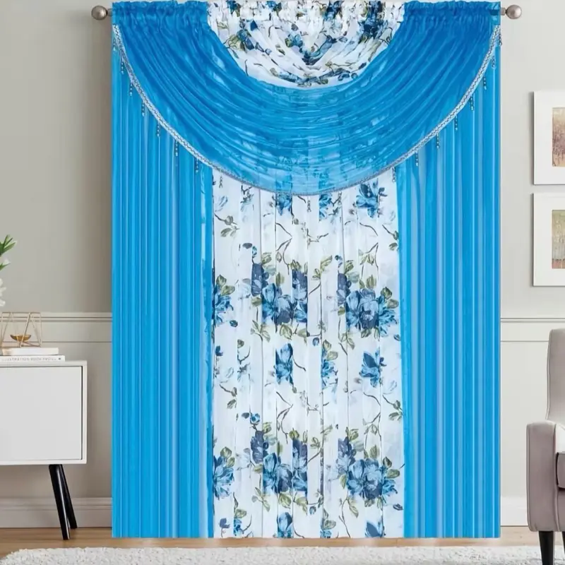 Beautiful Luxury Blue Window Curtain