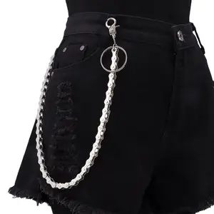 Bicycle Pants Chain Hip Hop Street Style Accessories Personalized Punk Jeans Jewelry Pendant Bicycle Chain Wallet Keychain Men's Belt Daily Outfit Decor statement fashionable waist belt