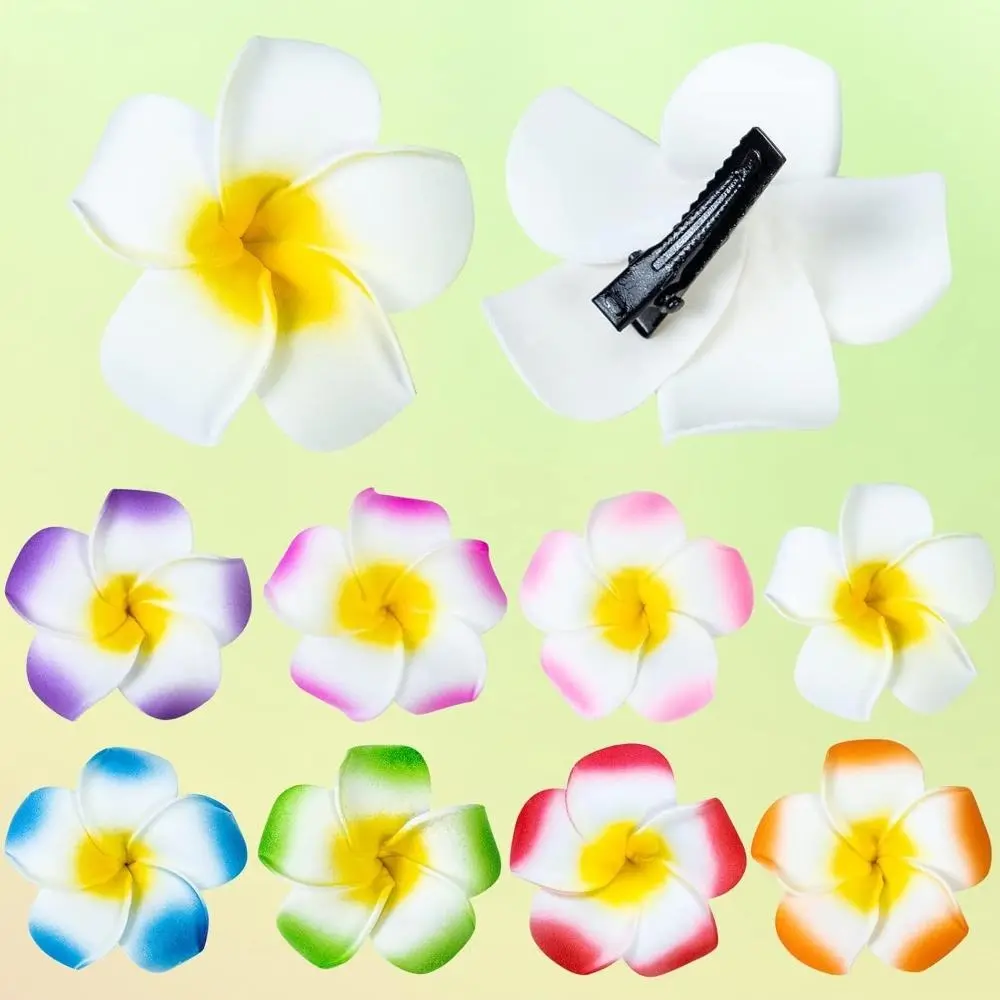 24PCS Hawaiian Flower Hairpins, Artificial Plum Blossom Foam Hairpins, Beach Flower Headwear, Tropical Bride Wedding Party Decorations, Ladies' and Girls' Hairpins