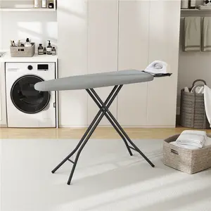 Yaheetech Foldable Ironing Board, Heavy Duty Iron Board with 9 Adjustable Heights, 4 Layer Cover and Safety Iron Rest, 52X14 Compact and Space Saver Iron Board for Home Laundry Room Use