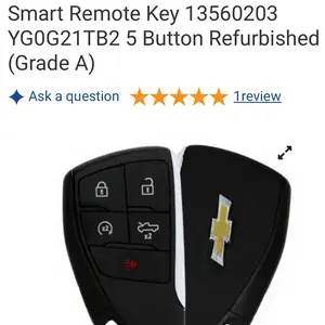 2024-2026 Chevrolet Silverado EV Smart Remote Key 13560203 YG0G21TB2 5 Button