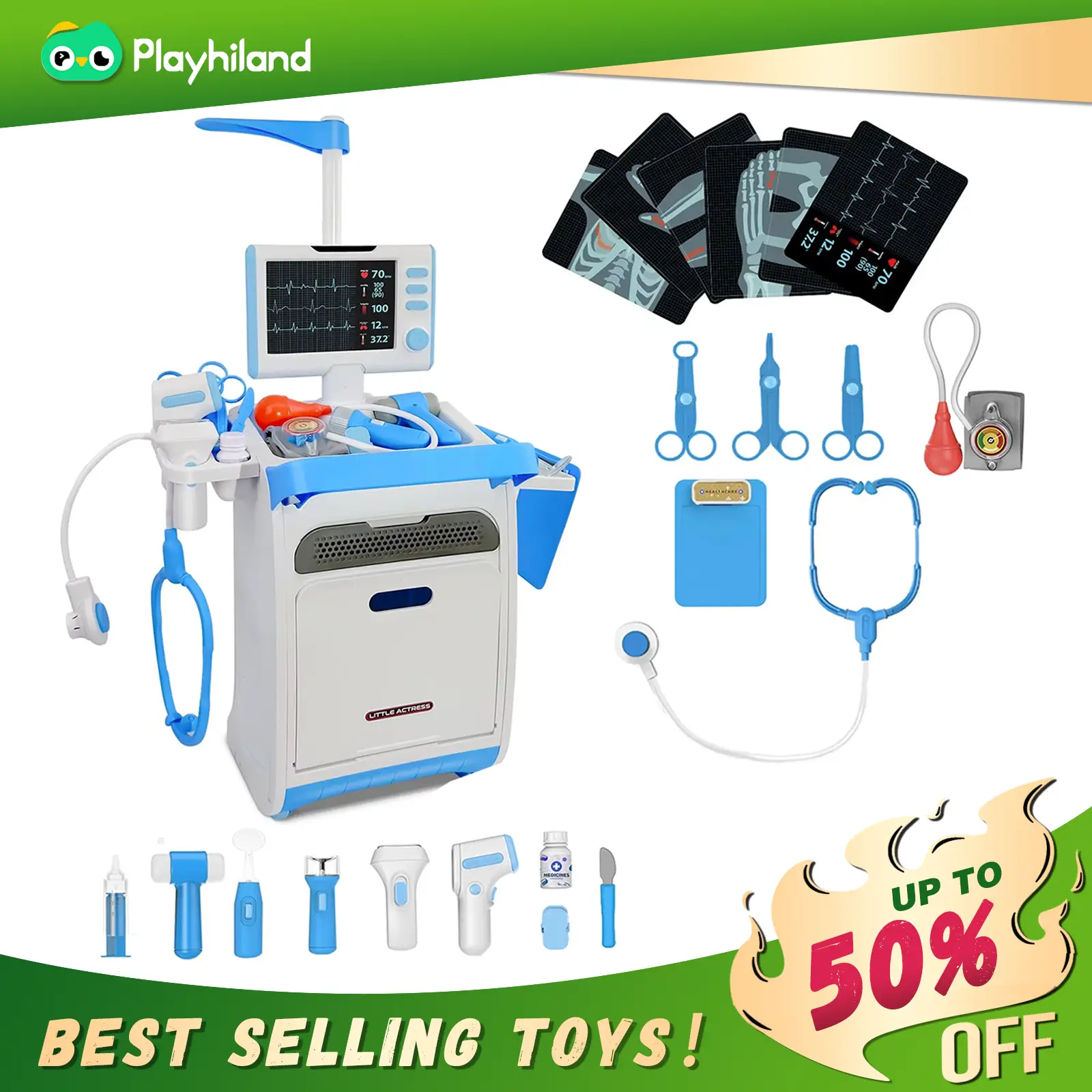 Doctor and Medical Pretend Play Set Toy for Boys And Girls Perfect Gift Montessori Toy 35 Pcs Kids Doctor Playset Aged 3 4 5 6+