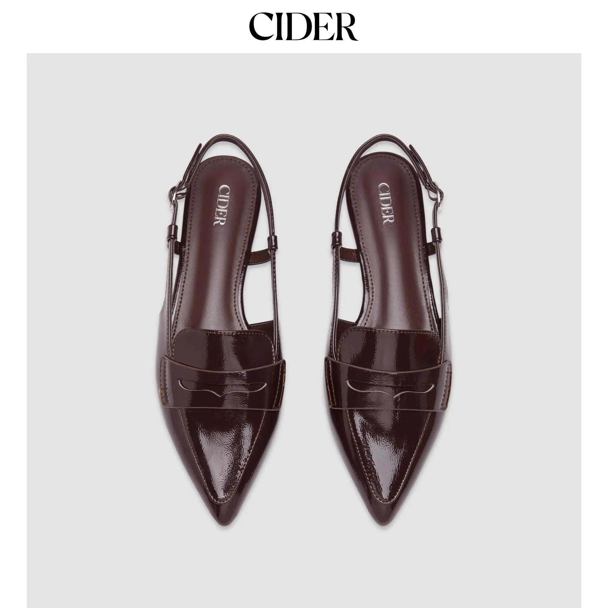 Cider Women's Pointed-Toe Slingback Flats