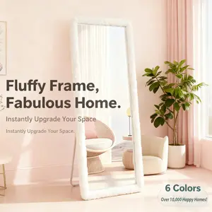 Fuzzy Full Body Mirror Cover (no Mirror), Decorative Painting Set (no Artwork), Fits 50x160cm Mirrors, Non-Slip Universal, Home Decor Gift, Decoration