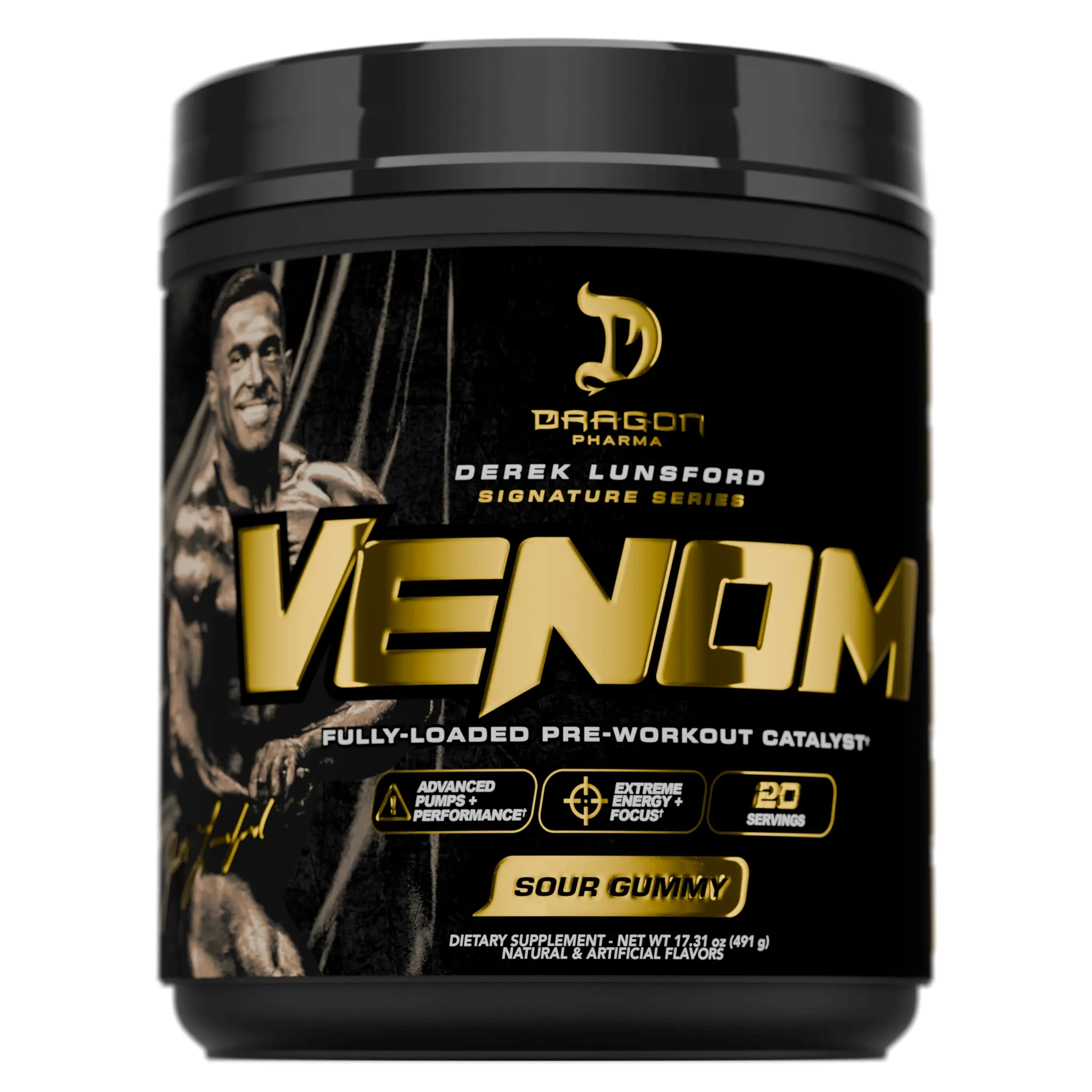 Dragon Pharma VENOM – Fully Loaded High-Stimulant Pre-Workout Catalyst - 20 servings