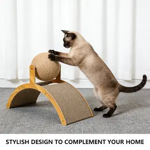 Ferris Wheel Shape Cat Scratcher Hemp Ball, Durable Non-Shedding, Wear-Resistant, Indoor Toy for Cats, Small Dogs, Rabbits