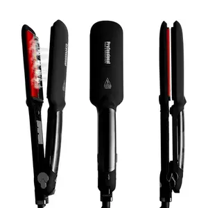 Professional Infrared Steam Ceramic Hair Straightener,Instant Heat Up,Adjustable Temp,Flat Iron Hair Straightener Comfort (Black)