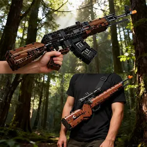 2 Block Toy Guns, and Model Gun Toys, Perfect Gift for Boys, Ideal Holiday Present for Males, Fun Building Blocks Set