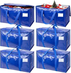 6 Pack-Extra Large Heavy Duty Moving Bags - Waterproof Storage Totes with Handles & Zippers, Foldable for College Dorm, Storage