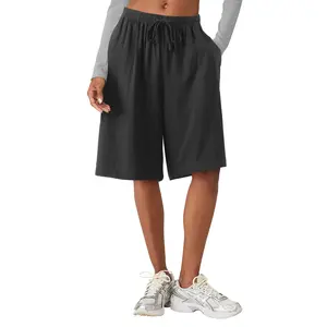 Women's Beach Cover Long City Shorts [Slightly Sheer]
