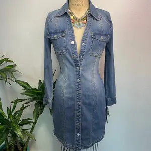 Vintage International Concepts INC Long Sleeve Denim Dress - New with Tags Size 6