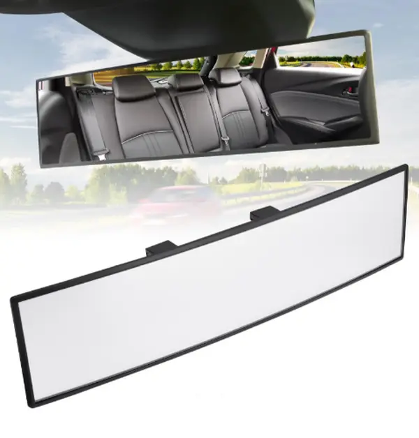 Car Rearview Mirrors,  Shock Resistant Interior Clip-on Panoramic Rear View Mirror for Car, 11.8 inch HD Universal Use for Cars, Wide Viewing Range,SUVs, Trucks, Vehicles (White)