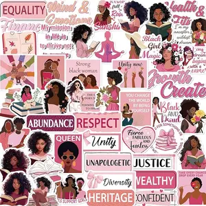 Black Girl Vision Board Stickers - Falueqg 50Pcs Black Women Stickers for Vision Board Supplies Kits, Motivational Inspirational Quote Decals, Planner Jounal Scrapbook Decals for Adults Teens Girls