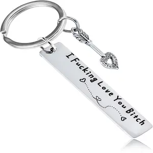 StBest Friend Keychain for Women, Stainless Steel Key Chain Engrave I Fking Love You Bith Birthday Christmas Friendship Gift for Bestie Best Friends Female Bff