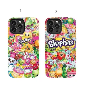 Shopkins Cartoon Print iPhone Case Cute Collectible Character Cover plus 5 FREE Stickers