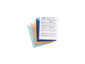 Smead 89505 Slash Pocket Jackets, Letter, Poly, Blue/Clear/Green/Red/Yellow, 5/Pack