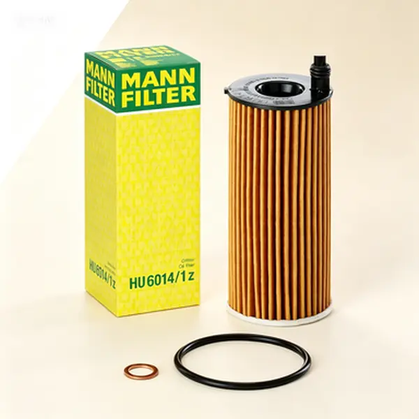 High-Flow Reusable Magnetic Motorcycle Engine Filter - HU 6014/1 Z Replacement Performance Part, Superior Engine Protection, High-Quality Sealing Materials, Long Service Life, 53x22x15mm Cartridge