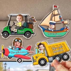 Personalized Vehicle Kids Photo Car Visor Clip: Custom Baby Face Sun Visor Clip, Fathers Day Gift for Dad Grandpa