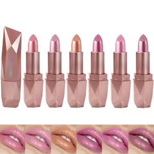 Velvet Highly Pigmented Metallic Glitter Lipstick, Nourishing, No Grainy, 3D Metallic Shine, Soft Waterproof Smudgeproof Formula