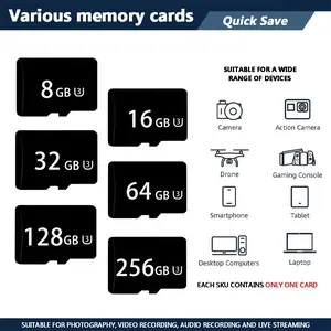 High-Speed Micro SD Memory Cards, MicroSDXC Card - 8GB, 16GB, 32GB,64GB, 128GB, 256GB，4K UHD,Up-to 160 MB/s, Tablets/Cameras/MobilePhones/Laptops/PCs/Car Stereos/Gaming Consoles/AudioDevices Safely store your files!