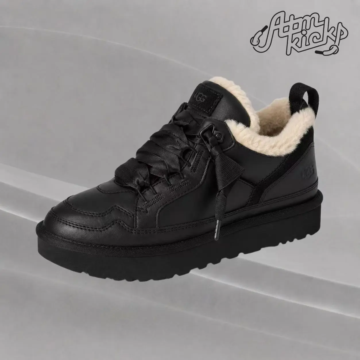 UGG Lowmel Leather Black (Women's) Women's Authentic Shoes Footwear Sneaker Trainer Comfortable Walking Fashion Trending Gift