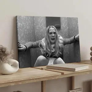 1 Count Wooden Framed Canvas, Canvas Art Wall, Characters, "Naughty Girl", Movie Character Posters, Bedroom Poster, Living Room, Modern Home Decoration, Hallway Office Mural, Ideal Gift, High Definition, Waterproof, Printing