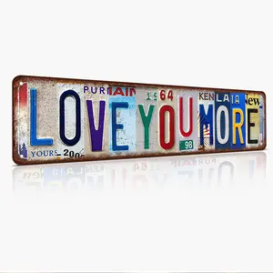 Vintage Love You More Wall Decor Street Signs Home Bar Coffee Metal Aluminum Signs 16 x 4 Inches