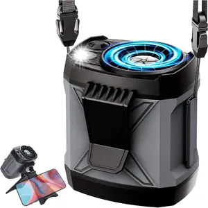 Portable Fan Rechargeable,4 Speeds Strong Airflow Small Neck Fan Clip on Waist Under Shirt,Battery Powered,for Travel Camping Outdoor Jobsite,Camping Essentials -Gray with Bracket