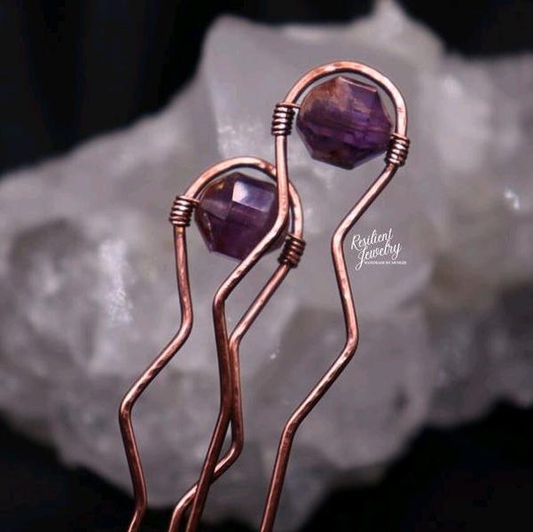 Super 7 Hammered Copper 3 Inch Hair Pins 2 Pack