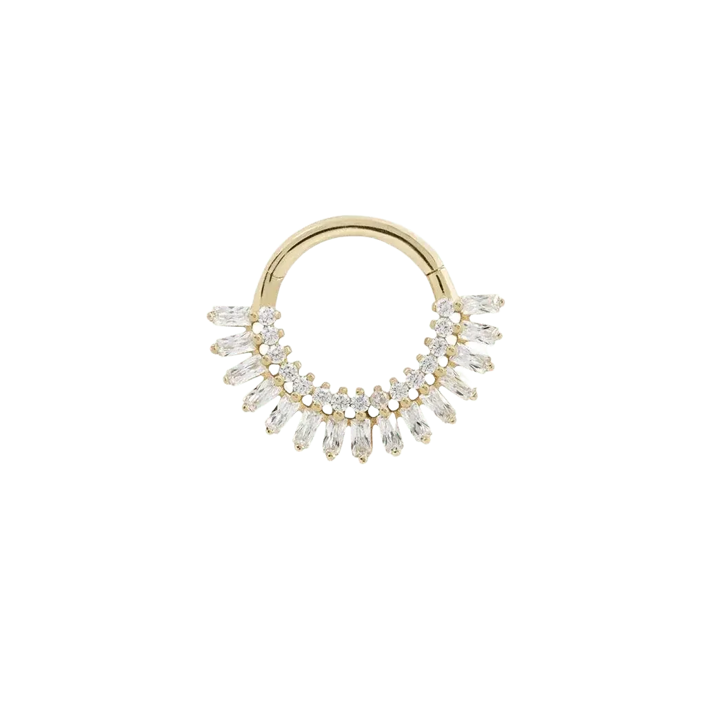 Hypnotic – 14K Gold Swarovski CZ Pavé Clicker Ring