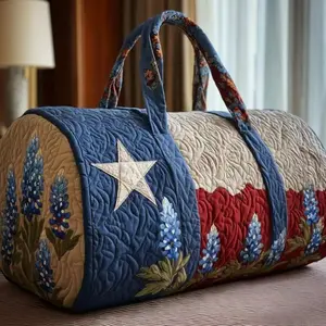 Large Capacity 3D American Flag Duffle Bag, Travel & Gym Weekender Bag for Independence Day & Holiday Trips