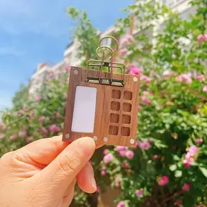 Mini Paint Box Outdoor Sketch Portable Paint Dispenser Box, 8 Compartments Walnut Wood Paint Box, Handmade Magnetic Nail Art Paint Box