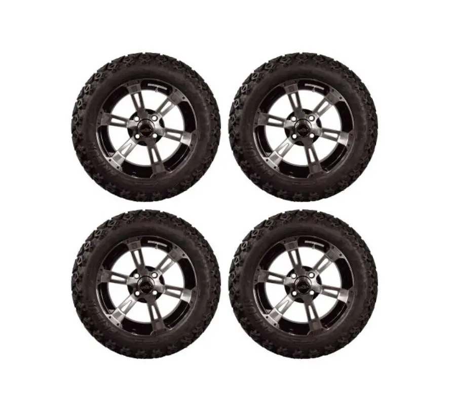 14" Colossus Wheels & 23x10-14 All Terrain Golf Cart Tires- Set of 4