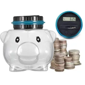 Coin Piggy Bank Saving Jar,Digital Coin Counter with LCD Display Large Capacity Money Saving Box for All US Coins