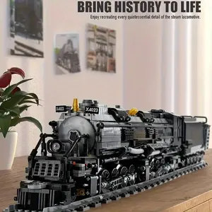 Creative Big Boy Steam Locomotive Railway Maze Building Set, 1608 Pieces Train Toy Gift, Suitable for Children and Adults, Christmas Present