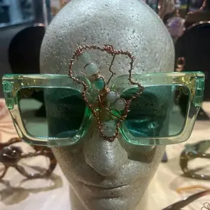 Green Eye Glasses with Copper Africa - 3rd Eye Center Design