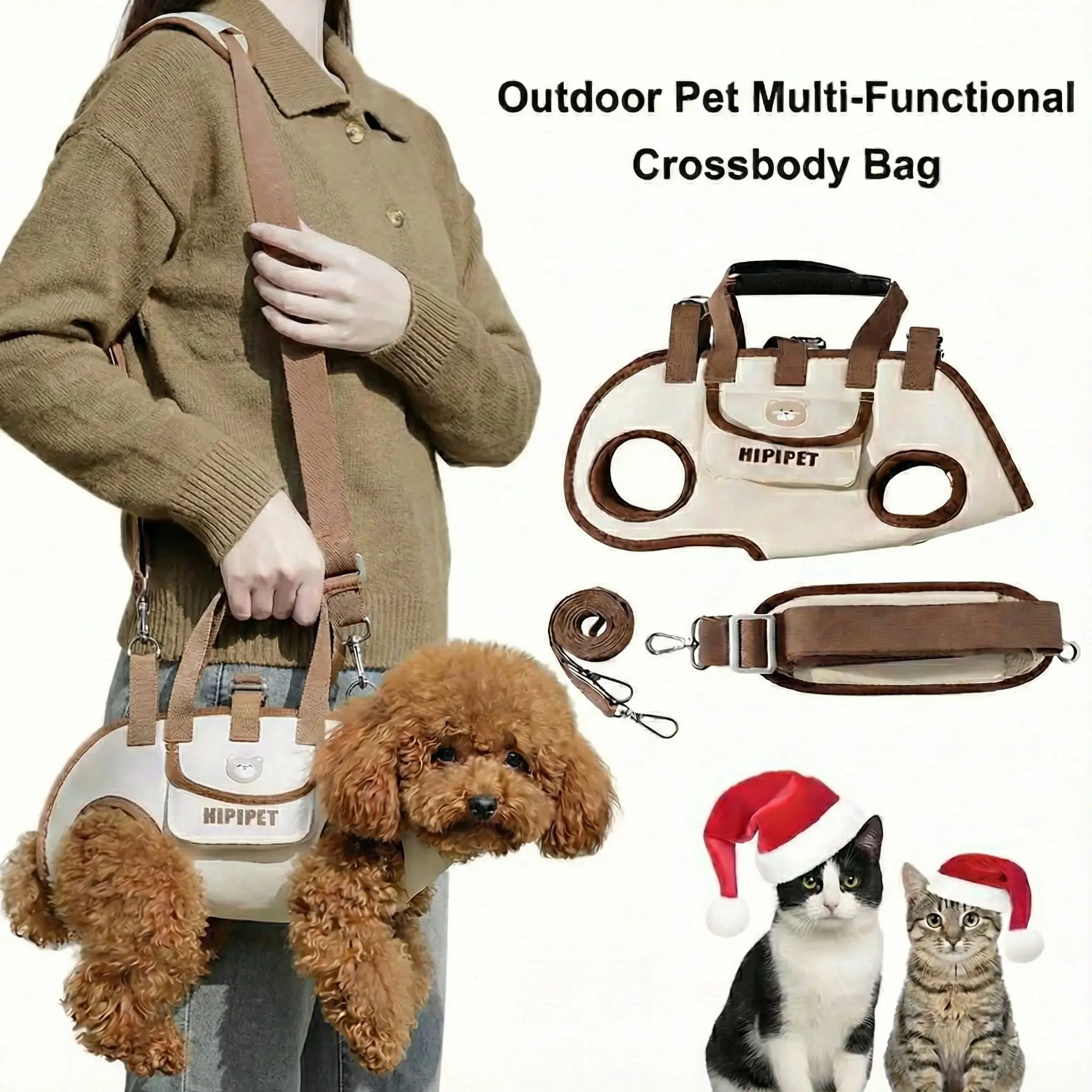 Hipipet Cartoon Cute Pet Outing Bag, Small Cat Dog Universal, Portable Shoulder Crossbody Handbag, Puppy Carrier Purse, Puppy Kitten Outdoor Multi-Function Travel Bag
