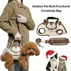 Hipipet Cartoon Cute Pet Outing Bag, Small Cat Dog Universal, Portable Shoulder Crossbody Handbag, Puppy Kitten Outdoor Multi-Function Travel Bag