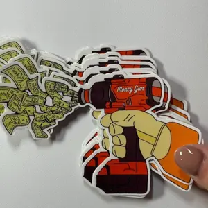 Money Gun Sticker, Gun Sticker, Hard Hat Sticker, Pipeline Stickers, Construction decal, Welder, Pipefitter, Hard Hat Stickers, Blue Collar Sticker, Safety Decal