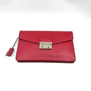 Pre-owned PRADA AS SHOWN Clutches & Wristlets HZ 2508 Saffiano Leather Lock Clutch 26.03.19