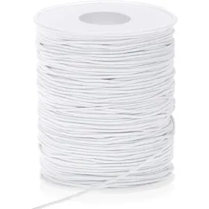 Elastic String,  Stretchy Cord For Bracelets, Necklace, Beading and Sewing (1.2 MM, 109 Yards, White)