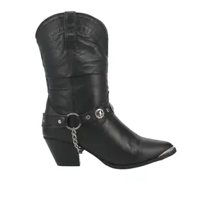 Dingo Womens Olivia Pointed Toe Pull On  Casual Boots Mid Calf Mid Heel 2-3" - Black