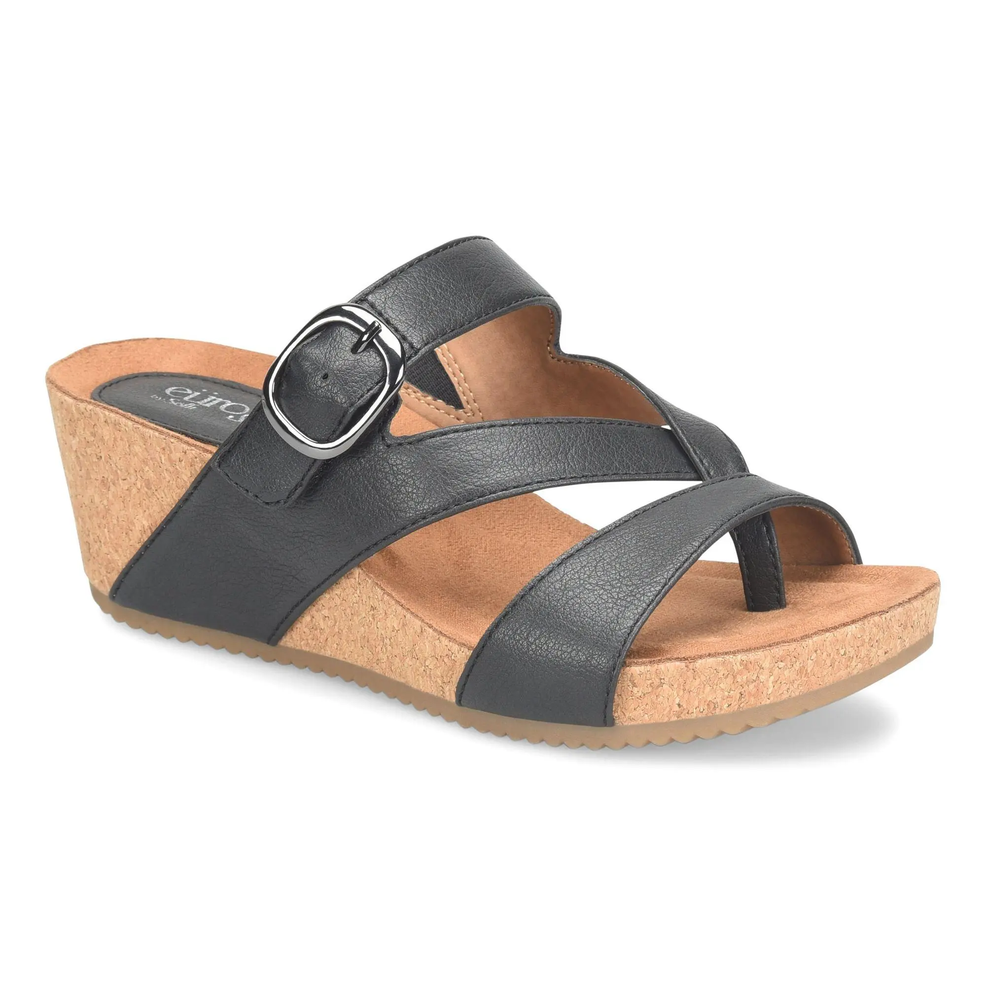 Eurosoft Strappy Thong Cork Wedge Sandal- Emrie