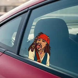 Funny Pirate Sticker, Drooling Tired Character Decal, Meme Car Window Sticker, Aesthetic Humor Vinyl, Gift Idea