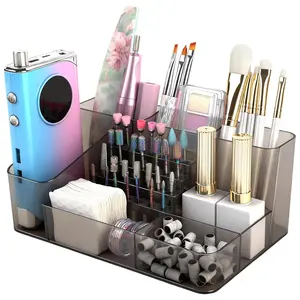 Nail Drill Holder Storage Box Container 28 Holes Acrylic Nail Drill Bit Organizer,Nail Drill Desk Organizer Case and Storage Box for Manicure Tools Elegant White ABS Makeup Organizer Clear Makeup Organizer Nail Tool Storage Box Nail Drill Bit Display Box