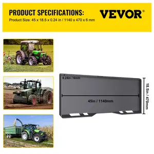 Father's Day Gift VEVOR Skid Steer Mount Plate Thick Skid Steer Attachment Plate Steel Quick Attachment Loader Plate with 3 Additional Welding Rods Easy to Weld or Bolt to Different Accessories (5/16\")