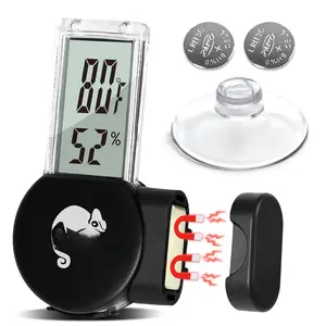 Reptile Thermometer and Humidity Gauge, Digital  Thermometer Hygrometer with LCD Display, Habitat Temp Humidity Meter Accessories for Bearded Dragon, Snake, Hermit Crabs, Gecko