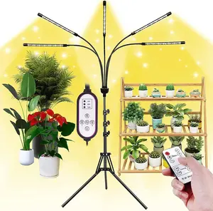 5-Head Adjustable LED Lights, Full Spectrum Grow Lamp with Timer, Warm White Light for Indoor Plants 5-Head Adjustable LED Lights, Full Spectrum Grow Lamp with Timer, Warm White Light for Indoor Plants