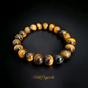 AAA Tiger Eye Bracelet - Natural Stones Unisex Healing Bracelet Handmade Reiki Bracelet