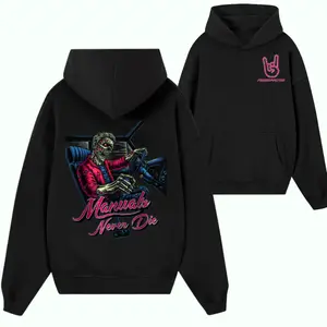 FSD Supply Co. "Manuals Never Die" Hoodie – Black Heavyweight Streetwear with Neon Zombie Driver Graphic, Bold Retro-Horror Style Stick-Shift Enthusiast Gear.